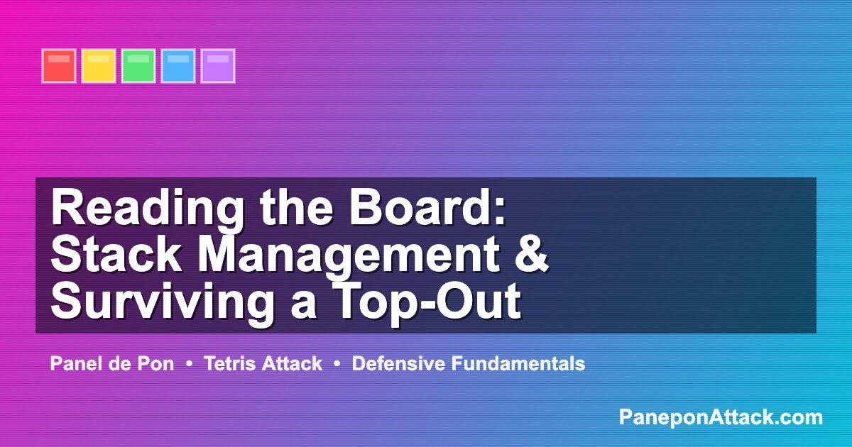 Retro pixel-art banner: Panel de Pon stack management and surviving a top-out