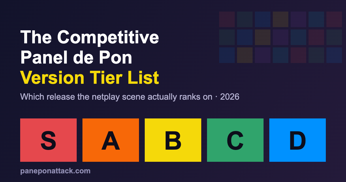 Tier list ranking Panel de Pon versions for competitive netplay in 2026
