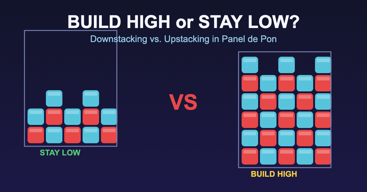 Build High or Stay Low? The Downstacking vs. Upstacking Decision in Panel de Pon