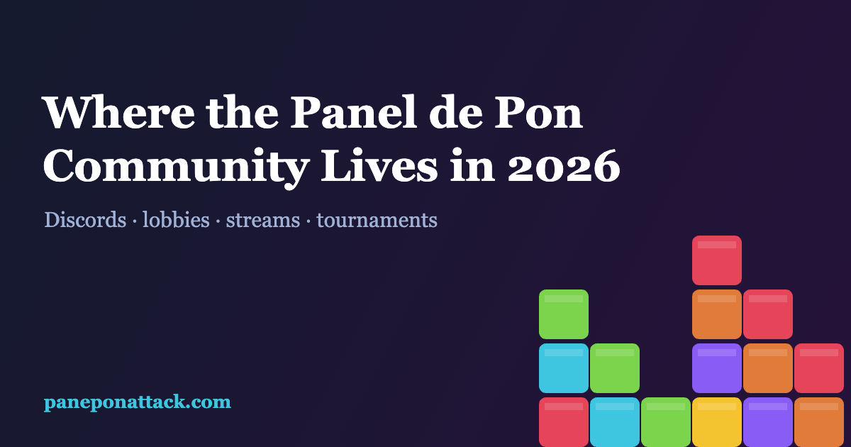 A map of the Panel de Pon competitive scene in 2026: Discords, lobbies, streams and tournaments