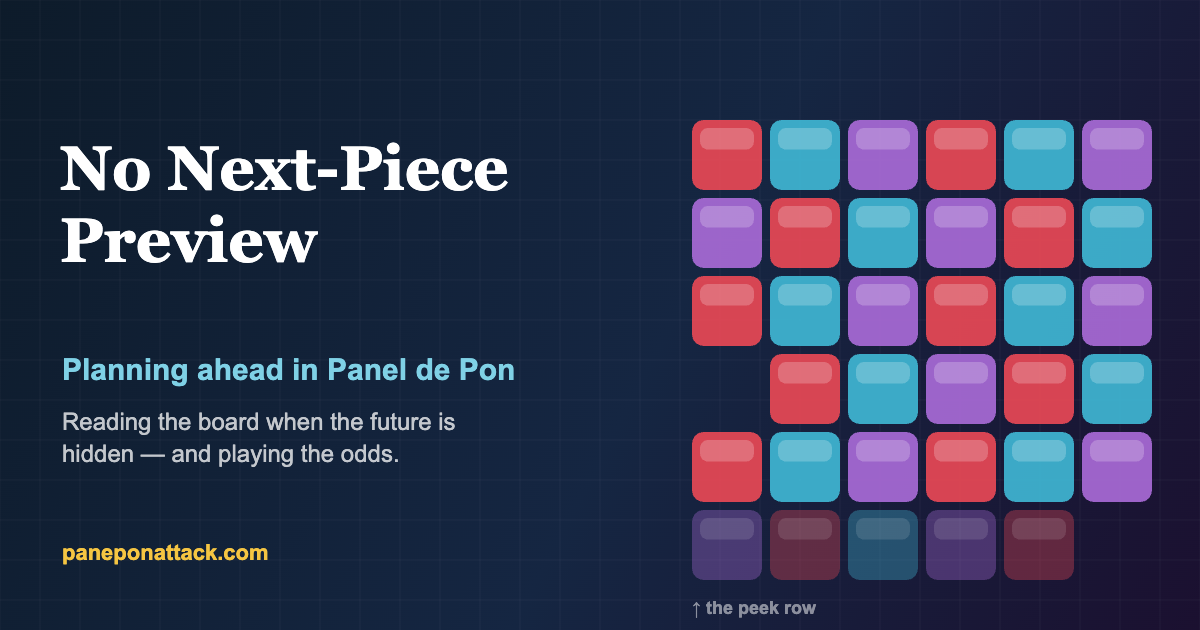 No Next-Piece Preview: How Panel de Pon Players Plan Ahead Without Knowing What’s Coming