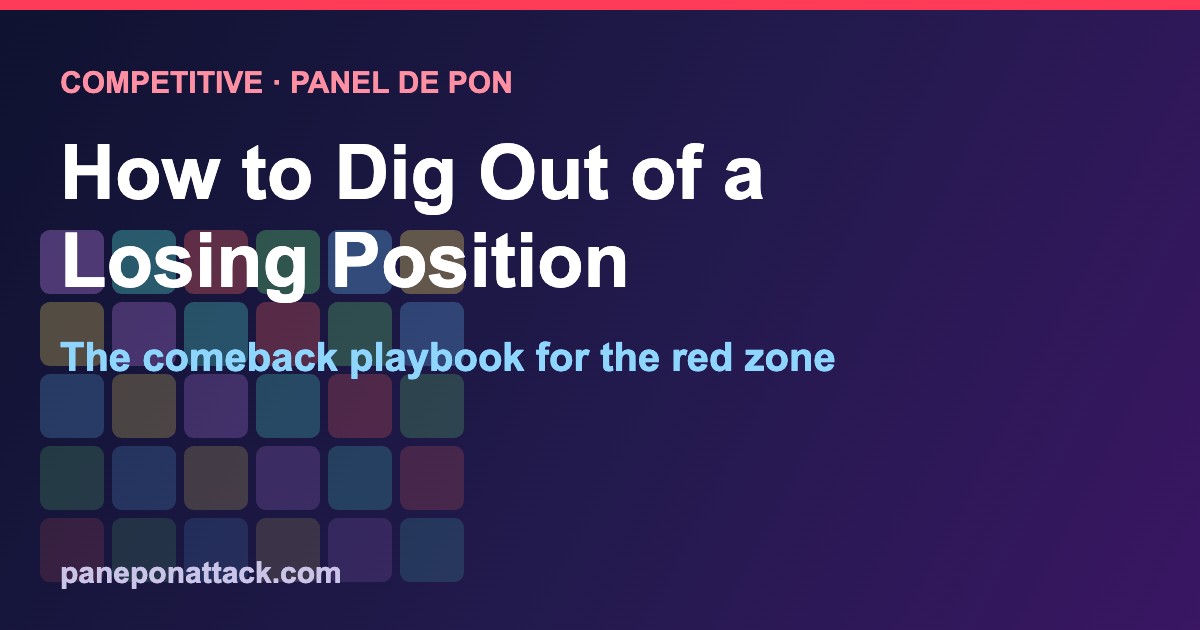 Panel de Pon stack in the danger zone with incoming garbage