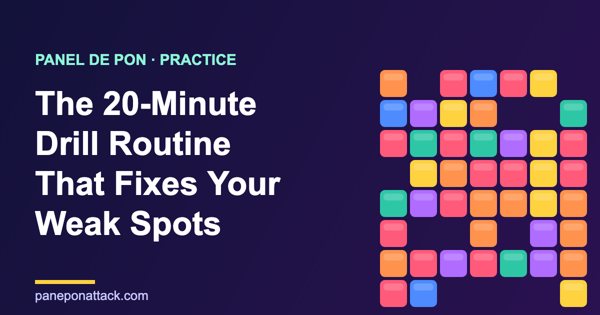 Panel de Pon practice drill routine featured image with colored puzzle panels