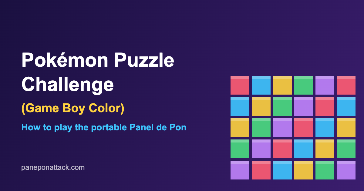 Pokémon Puzzle Challenge Game Boy Color Panel de Pon guide